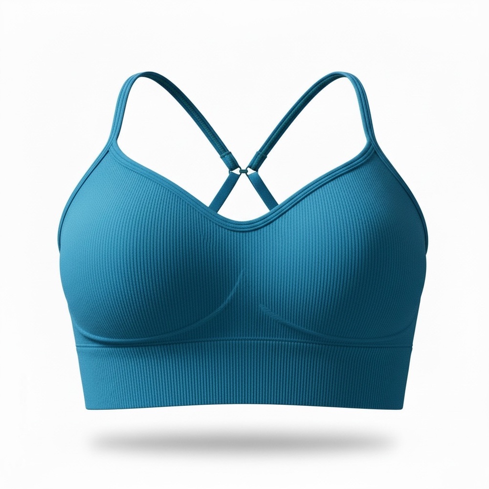 Lululemon Ebb to Street Bra Size 10 Teal Blue Athleisure - Picture 7 of 9